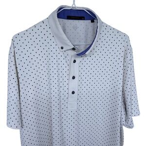 Mens Greyson Golf Polo Shirt XL White Purple All Over Pattern Performance